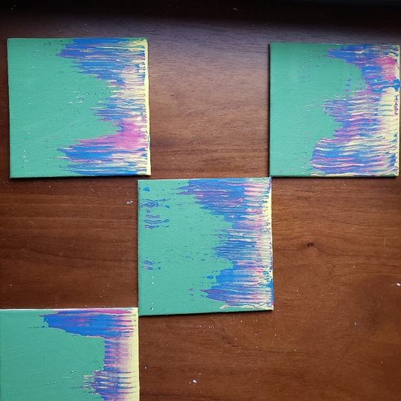 SET OF 4: In Bloom- Acrylic on Canvas Board SPRING COLORS - Picture 5 of 5